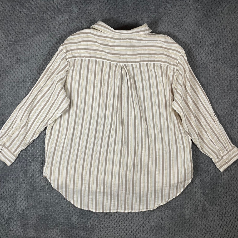 Aerie Day-Off Cover Up Shirt Size XL Striped Gauzy Cotton Casual Beach Vacation - Picture 5 of 11